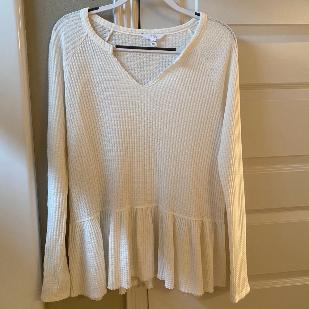 Casual white layering long sleeve